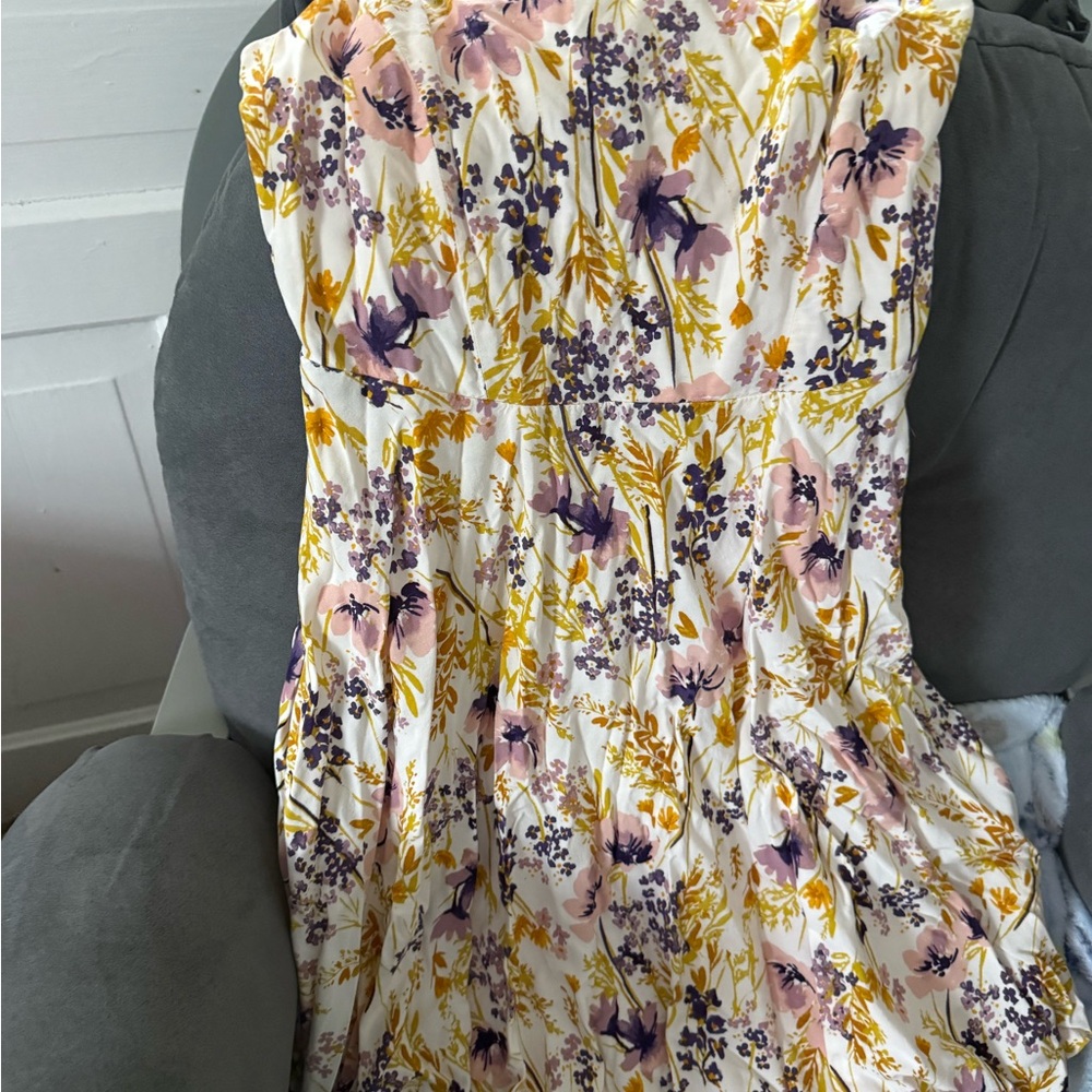 Old Navy Floral Dress with Purple and Yellow Accents